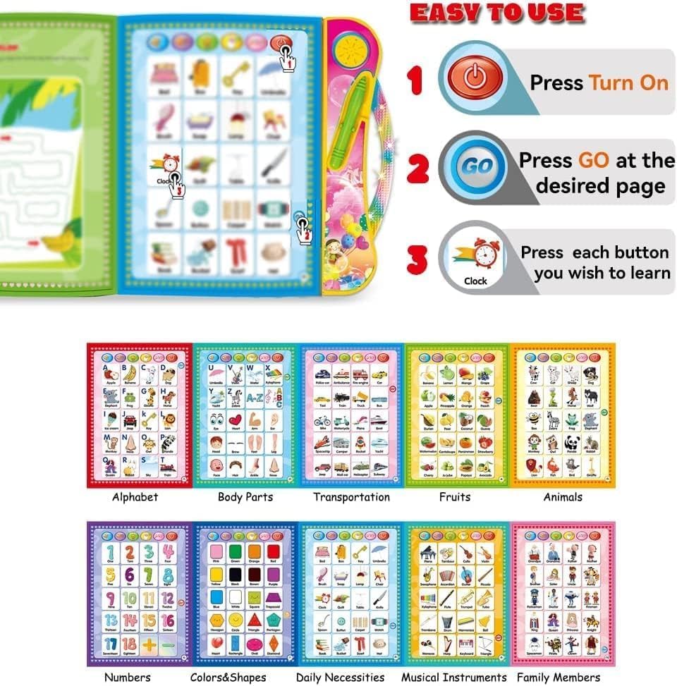كتاب ABC تفاعلي – Electronic Learning Book لتعليم الأطفال 3+ الحروف والأصوات بالألعاب