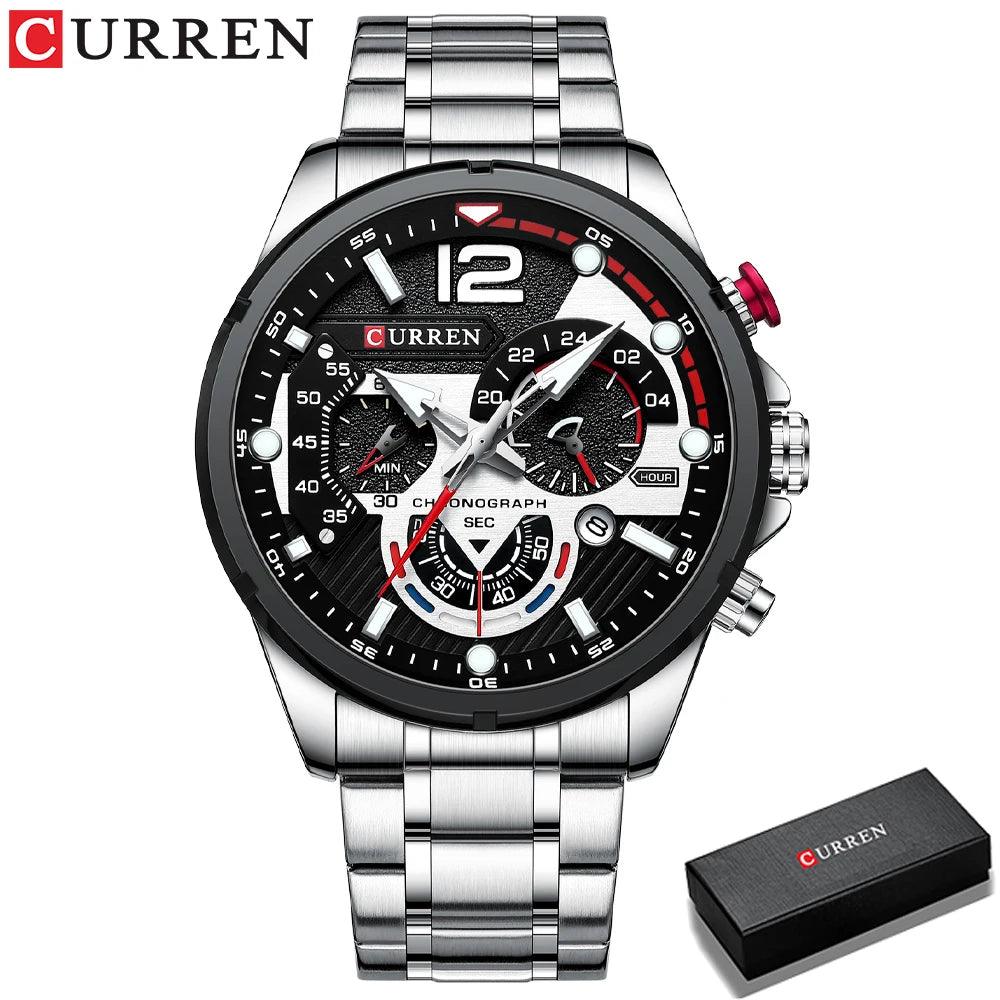 CURREN Chronograph Wristwatches Luxury Stainless Steel C8395