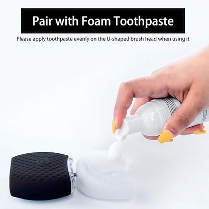 Automatic Ultrasonic Toothbrush للكبار – Rechargeable Soft Bristles & 30s Timer (Black)