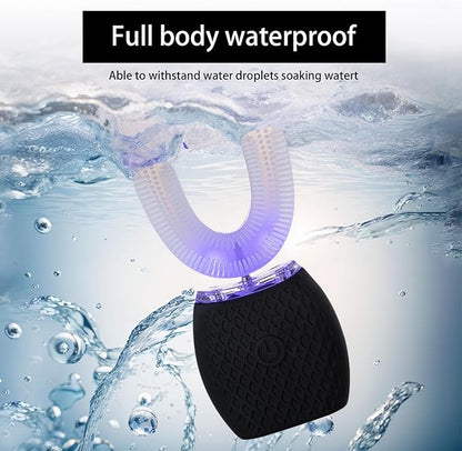 Automatic Ultrasonic Toothbrush للكبار – Rechargeable Soft Bristles & 30s Timer (Black)