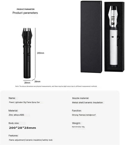 “Refillable torch lighter shaped like a lightsaber”