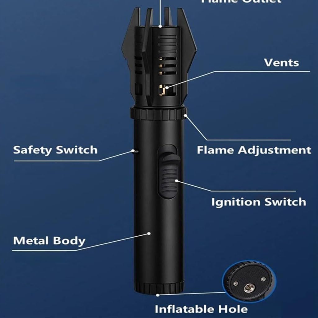 “Windproof butane gas lighter for camping and smoking”
